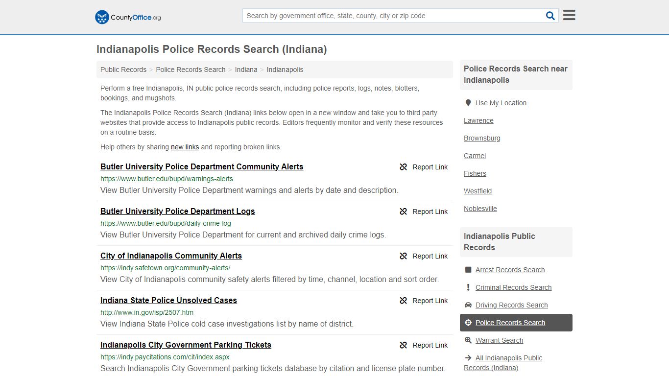 Police Records Search - Indianapolis, IN (Accidents & Arrest Records)